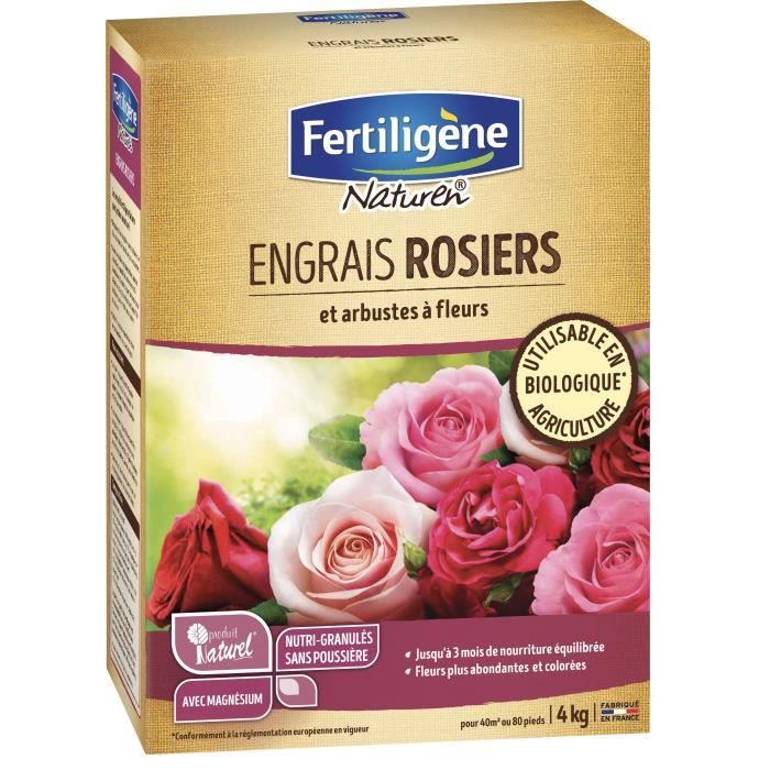 NATUREN Engrais Rosiers et Arbustes à Fleurs - 4 kg