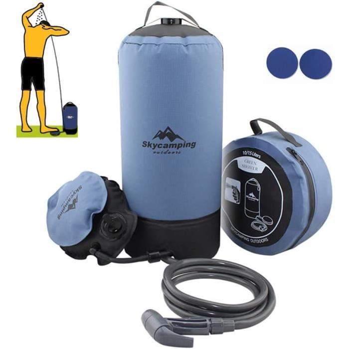 Douche D'extérieur, 12L Douche De Jardin Avec Pompe à Pied Et Douchette Grise Pour Voyages Et Activites Outdoor 72973083