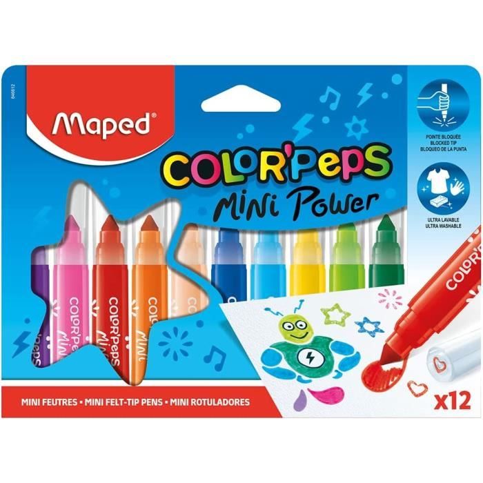 Color'Peps Gros Feutres de Coloriage Mini Power pour Enfant
