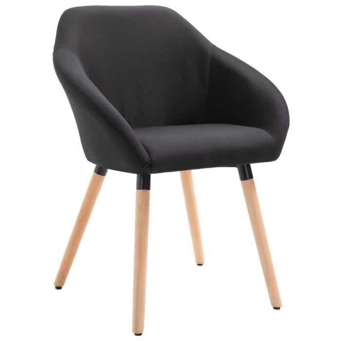 Super -Lot de 4 Chaises de salle à manger Style Scandinave - Chaise de cuisine Chaise à dîner - Noir Tissu @255946