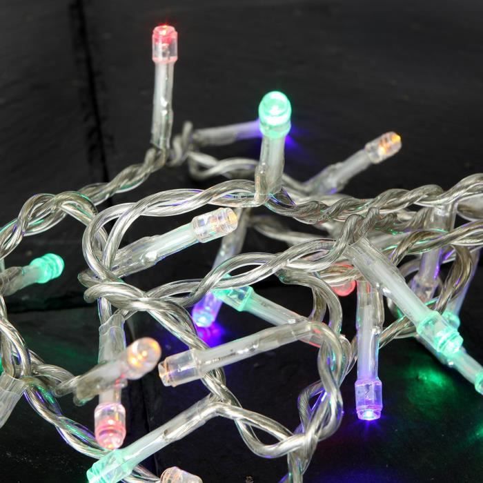 Guirlande de Noël électrique 50 led 2,5 m Multi couleurs Pvc