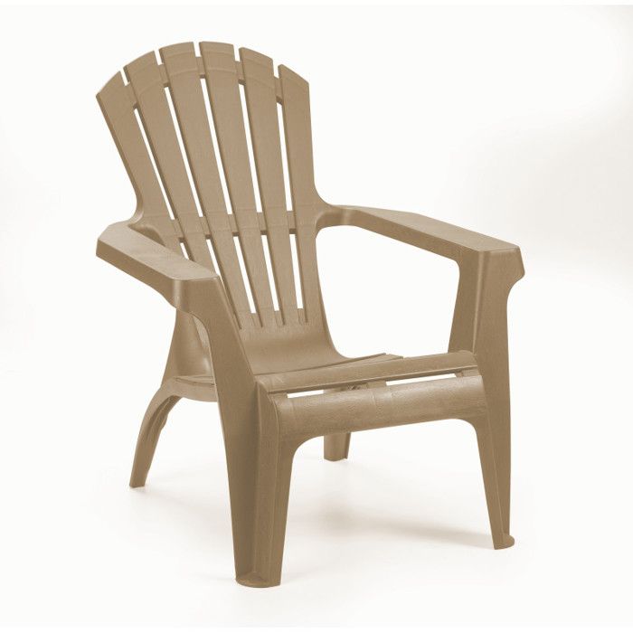 Fauteuil Adirondack résine polypropylène Wilsa Garden - Taupe - 1 Fauteuil Adirondack