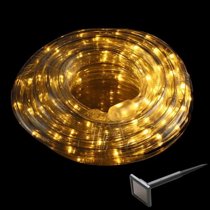 Cordon lumineux solaire - Essentiel - 144 LED jaune - 6m