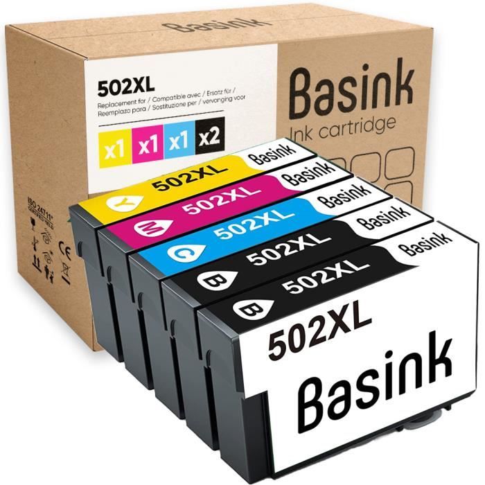 Basink Cartouche d'encre Compatible avec Epson 502XL Pack 5 pour XP-5100  XP-5105 XP-5150 XP-5155 WF-2860 WF-2865 WF-2880 WF-2885 - Cdiscount  Informatique