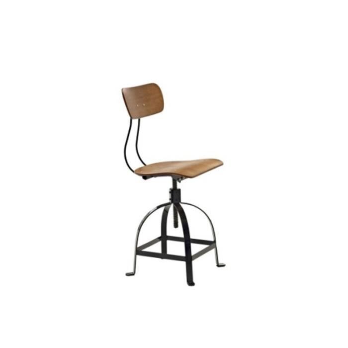 Chaise De Bureau Bois Et Metal Style Atelier 0 000000 Achat Vente Chaise De Bureau Chaise De Bureau Bois Et Soldes Sur Cdiscount Des Le 20 Janvier Cdiscount