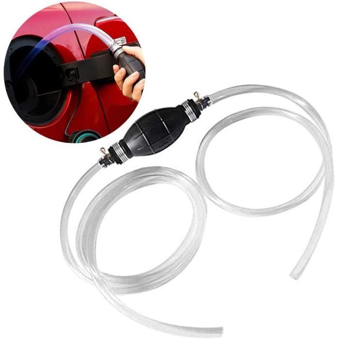 Flintronic Pompe Manuelle, 10MM Pompe à carburant à main Universelle avec 2M, Poire amorçage Auto Bateau, Pompe Essence de Transfert de Portable Manuel pour voiture, bateau, moteur diesel, essence