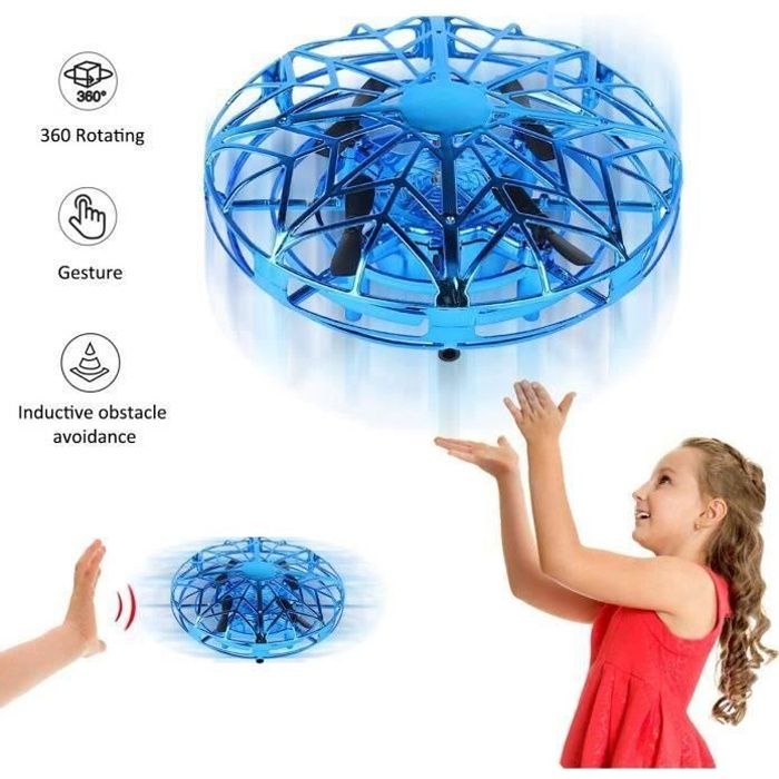 YORKOO Jouets pour Filles Garçons 3-8 Ans Ballon Volant Mini Drone Enfant Jeux Quadricoptère Cadeaux Enfants Hélicoptère Télécommandé UFO 