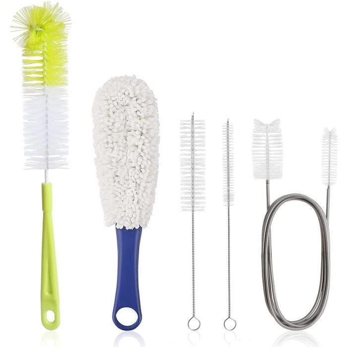 Brosses à Biberon Long Manche 30cm - 2 Pièces, Pour Nettoyer Bouteilles En Verre Et Tubes