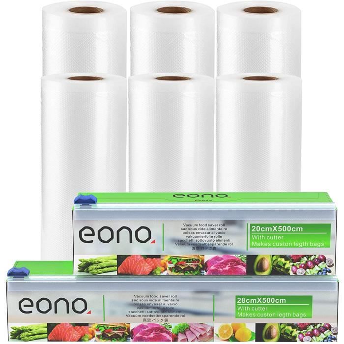 Glovios Rouleaux De Sacs Sous Vide Alimentaires - 5x28x300cm - Qualité Commerciale Pour Conservation Et Cuisson