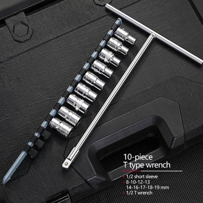 16PCS Coffret Clés à Douille 1/2 Pouce 10-32 MM - Bricolage