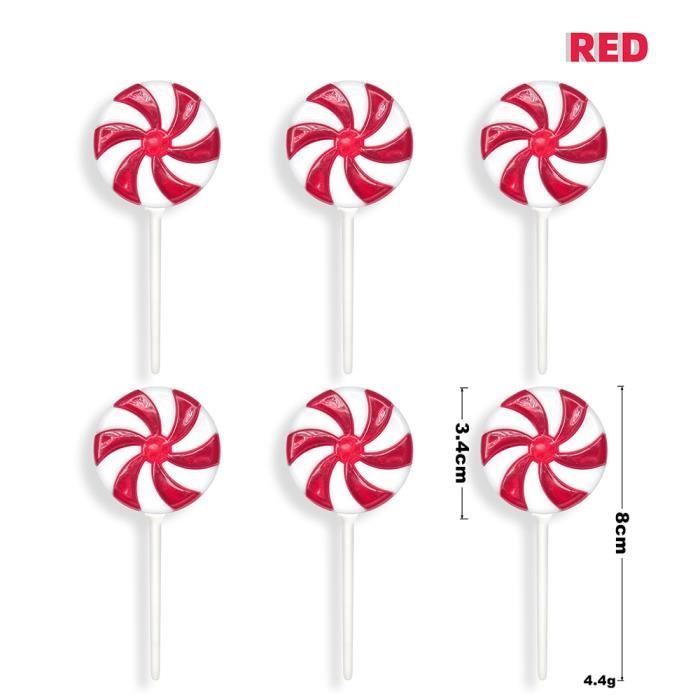 Lot De 4 Décorations De Noël En Forme De Sucettes – Grandes, 21 Cm – En Mousse Et Polyester, Prêtes à Suspendre