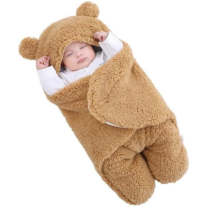 Blanc Couverture d’Emmaillotage Bébé/ Sac de Couchage pour Nouveau-né 0-3 mois 