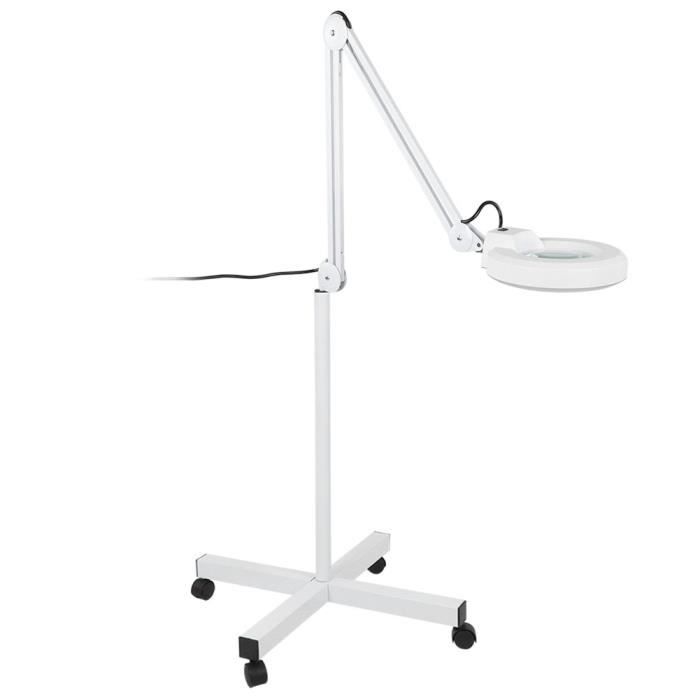 Lampe Loupe Sur Pied Avec 56 LED - Grossissement 8x, Lentille 14.5 Cm, Lumière Réglable (froid/chaud/naturel) - Pour Couture, Lecture