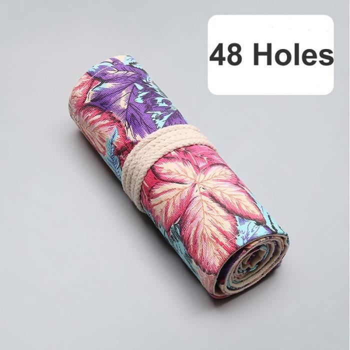 TOYESS - Trousse à Crayons Enroulable En Toile 72 Emplacements, étui Portable Pour Crayons De Couleur, Stylos - Idéal école, Voyage, Dessin