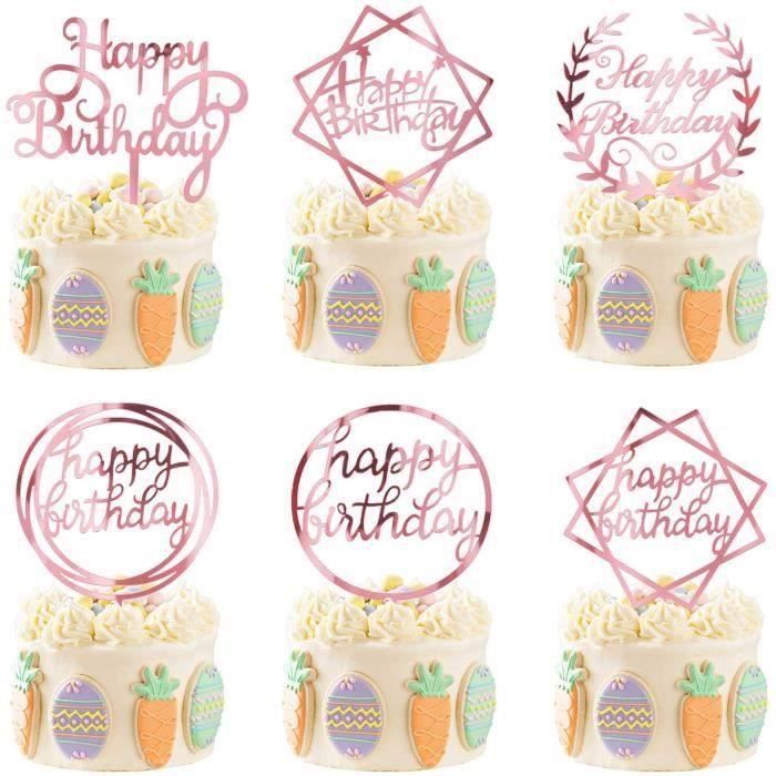 8 Pièces Topper Happy Birthday, Acrylique Cupcake Topper Joyeux Anniversaire, Joyeux Anniversaire Decoration Gateau Topper Happy Birthday pour Enfants 8 Pièces Topper Happy Birthday, Acrylique Cupcake Topper Joyeux Anniversaire, Joyeux Anniversaire Decoration Gateau Topper Happy Birthday pour Enfants