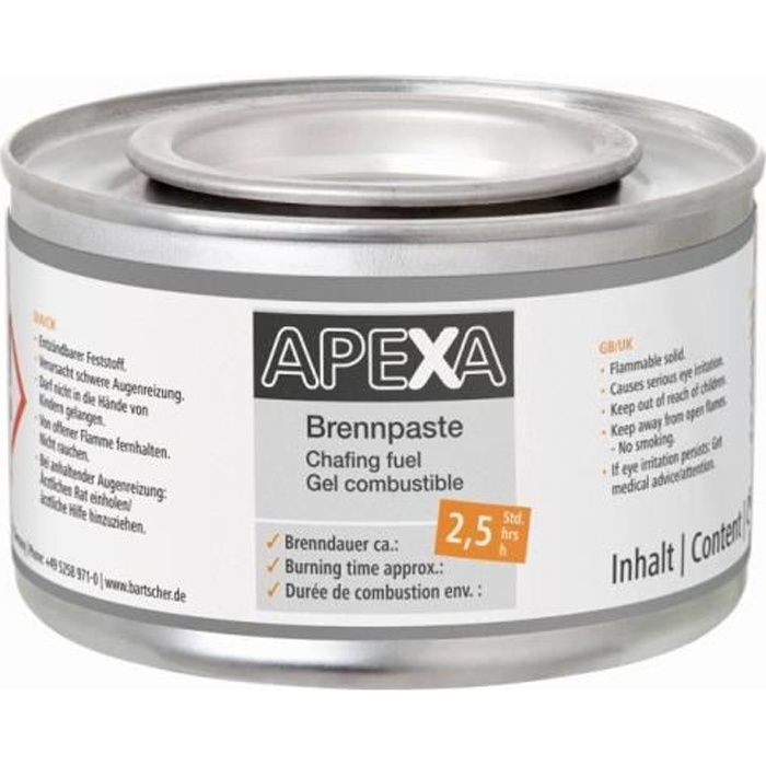 Gel combustible pour chafing dish Apexa 48 boîtes de 200 g