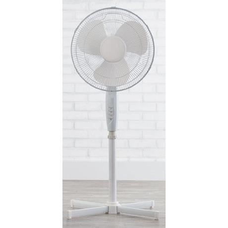 Ventilateur sur pied - Blanc - 40 cm - 3 vitesses - Hauteur 1m30 - Silencieux - Cdublanc