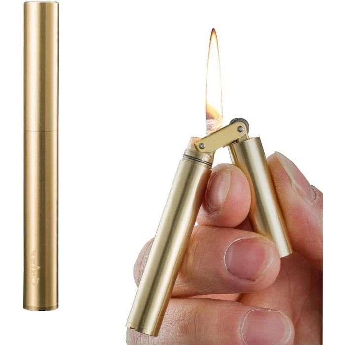 Briquet à Kérosène Rétro En Laiton - Puits à Pression, Créatif, Doré, Neuf