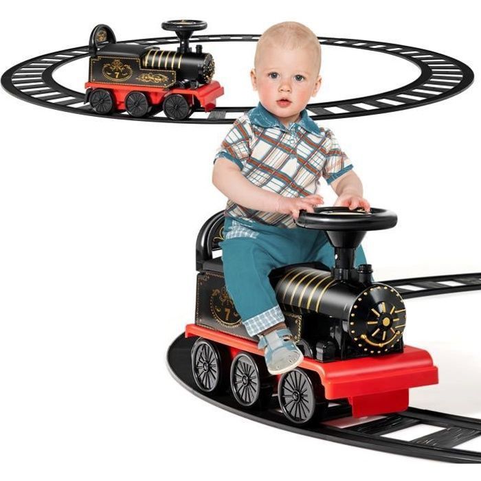 COSTWAY Train Electrique pour Enfants 16 Accessoires de Rails , Cadeau
