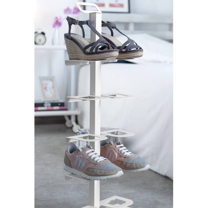 Étagère à chaussures étroite TIDY range-chaussures métallique vertical pour 5 paires DON HIERRO. Blanc Étagère à chaussures étroite TIDY range-chaussures métallique vertical pour 5 paires DON HIERRO. Blanc