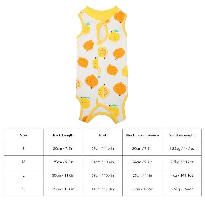 Meilleurs prix pour JNG Costume Set - robe de stérilisation anti - léchage pour chat - Lemon - L HB010