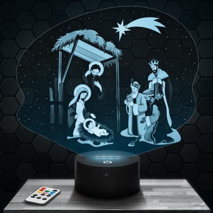 Lampe D'Ambiance Led Moderne Creche Jesus Christ Religion, Idée Cadeau