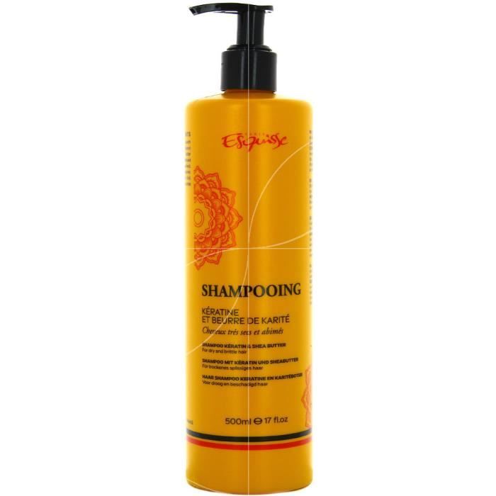 Shampoing kératine et beurre de karité pour cheveux très secs et abîmés ...