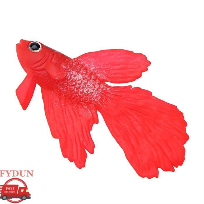 Meilleurs prix pour FYDUN petits poissons artificiels Décoration d'aquarium en Silicone artificiel drôle, animalerie decoration N ° 1 Fish Betta rouge