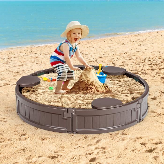 Bac à Sable Bois 107,5 Cm Avec Couvercle Réglable, Enfants 3-7 Ans, Jardin - Mobilier de jardin enfant Bac à Sable Bois 107,5 Cm Avec Couvercle Réglable, Enfants 3-7 Ans, Jardin - Mobilier de jardin enfant