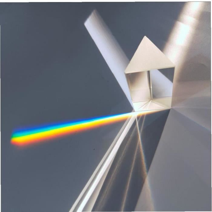 Prisme triangulaire en verre optique, réacteur Triple physique, enseignement du spectre lumineux, enseignement éducatif 30x30x50mm pour enfants et étudiants 1420 Prisme triangulaire en verre optique, réacteur Triple physique, enseignement du spectre lumineux, enseignement éducatif 30x30x50mm pour enfants et étudiants 1420