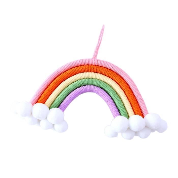 Tenture Murale Arc-en-ciel Tissée à La Main - Décoration Murale Nordique Pour Chambre D'enfant Ou Salon - 6