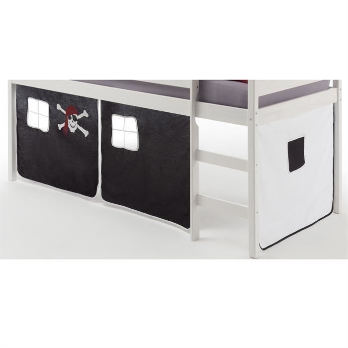 Rideaux Pour Lit Mezzanine Avec Tour - Ensemble Déco Chambre Enfant, 100% Polyester, Poches De Rangement Incluses - 2