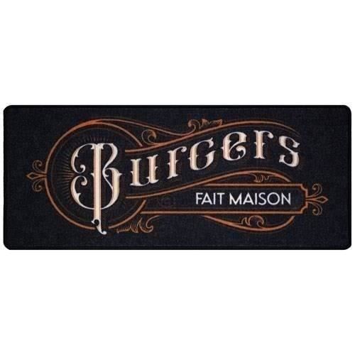 IDMAT Tapis décor de cuisine Burger - 50 x 120 cm