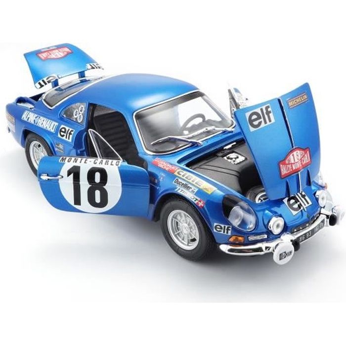 MAITO Voiture Alpine Renault A110 1/18ème - Décoration Monte Carlo - Bleu