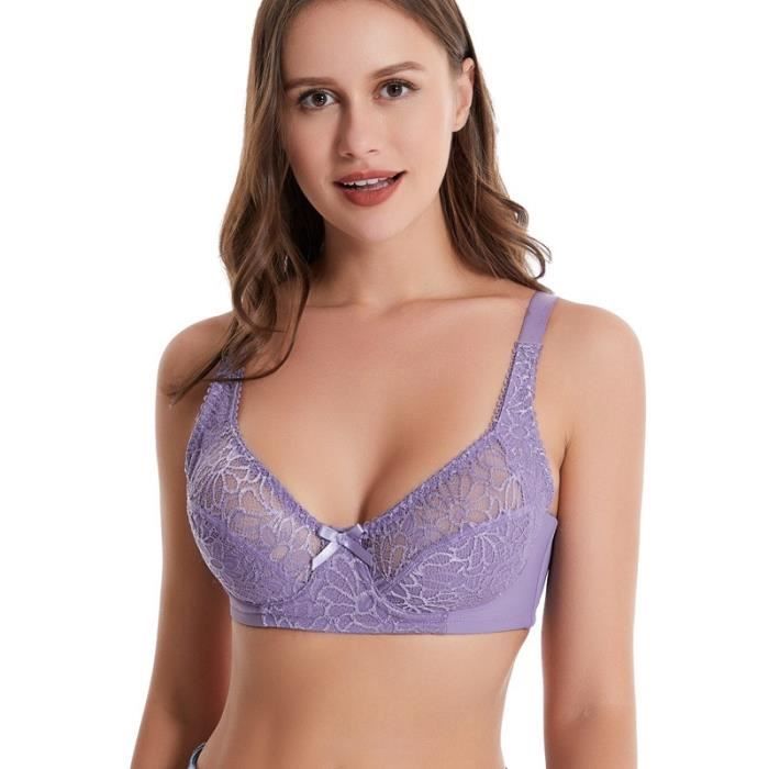 Soutien-Gorge Minimiseur Femme Sans Armatures - Confort Microfibre, Couverture Totale - Maintien Léger Et Invisible Sous Les Vêtements - Modèle Classique Grande Taille