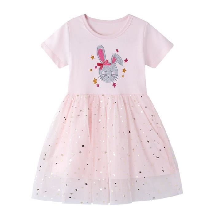 Robe Enfant en bas âge enfants bébé filles lapin robe motif étoile robe en tulle tenues vêtements
