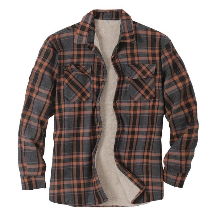 Chemise Thermique En Flanelle Pour Homme - Polaire Intérieur - Style Bûcheron - Pour Travail Ou Loisirs