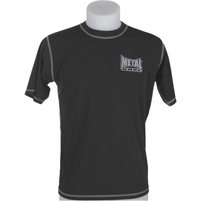 t-shirt metal boxe rashguard - noir - xl