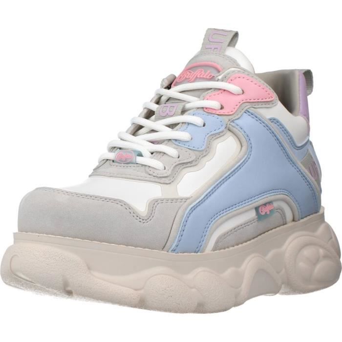 Basket Femme BUFFALO 134583 Bleu Synthetique Lacets Bleu Cdiscount Chaussures
