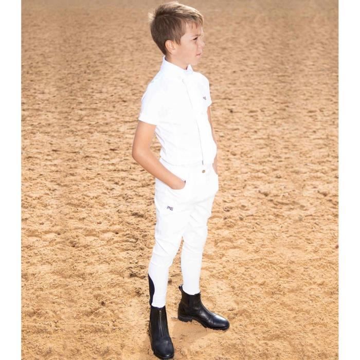 Culotte déquitation Derby Boys Competition - Premier Equine - Blanc - Enfant 9/10 ans - Respirant