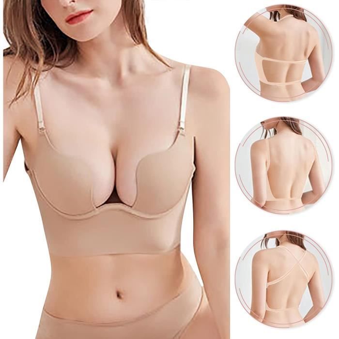Soutien-gorge Adhésif Push-up Dos Nu - Invisible, Sans Bretelles - Pour Dos Décolleté Et Tenues Dos-nu
