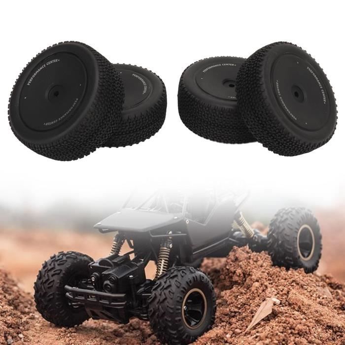 Pneus de Carro RC 4pcs, Pneus de Roda de Borracha de Controle Remoto Pneus de Veículo Substituto para Mn82 (Preto