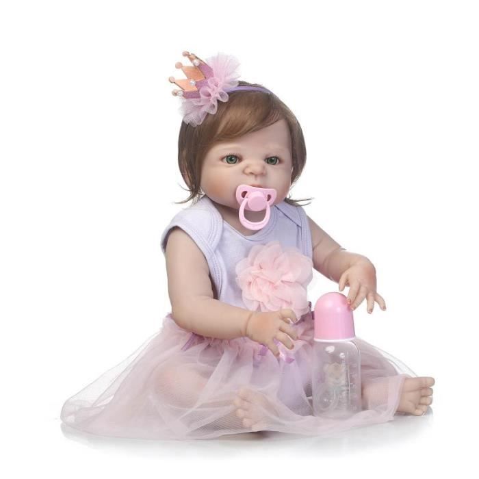 Yeux Verts 22 Plein Silicone Reborn Doll Bebe Fille Poupee Reborn Pour Enfants Cadeau Cdiscount Jeux Jouets