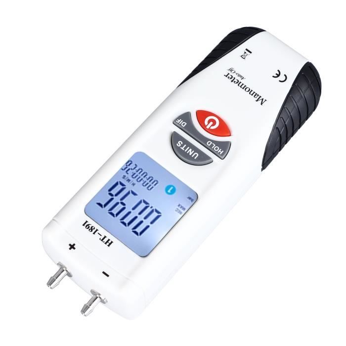 EMPEO by Messbo Manomètre numérique Digi-10, vide -1-0 bar, précision 1 %, testeur de pression avec écran LCD, standard G1/4
