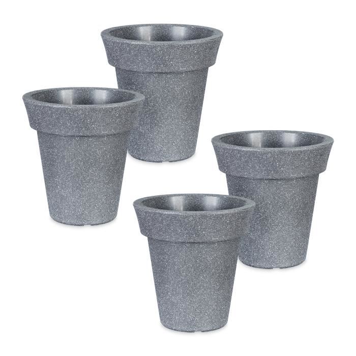 4 x Pflanzkübel, rund, XL Blumenkübel, außen, innen, Kunststoff