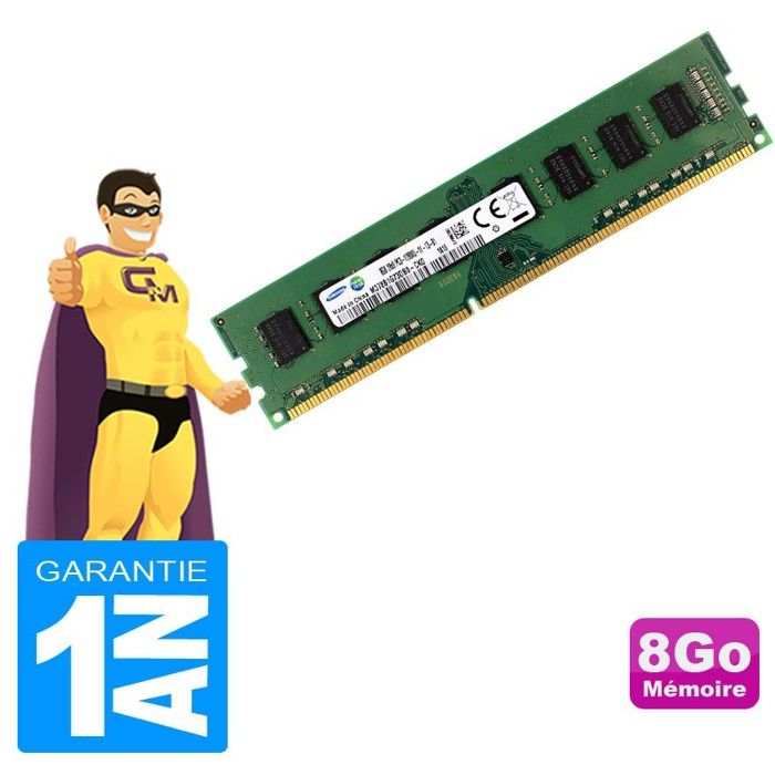 Samsung 8Go Ram M378B1G73Db0-Ck0 Pc3-12800U 1600Mhz 2Rx8 Cl11Pc Bureau