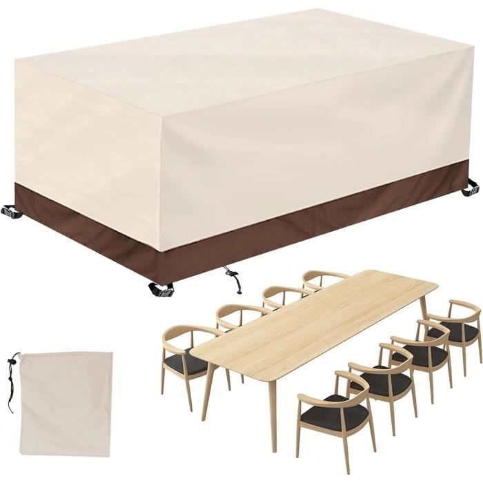 Housse Table De Jardin 230x120x80cm/LxWxH 420D Oxford Housse Salon De Jardin Exterieur Bâche Anti UV Imperméable Rectangulaire Housses Pour Mobilier De Jardin Bache De Protection