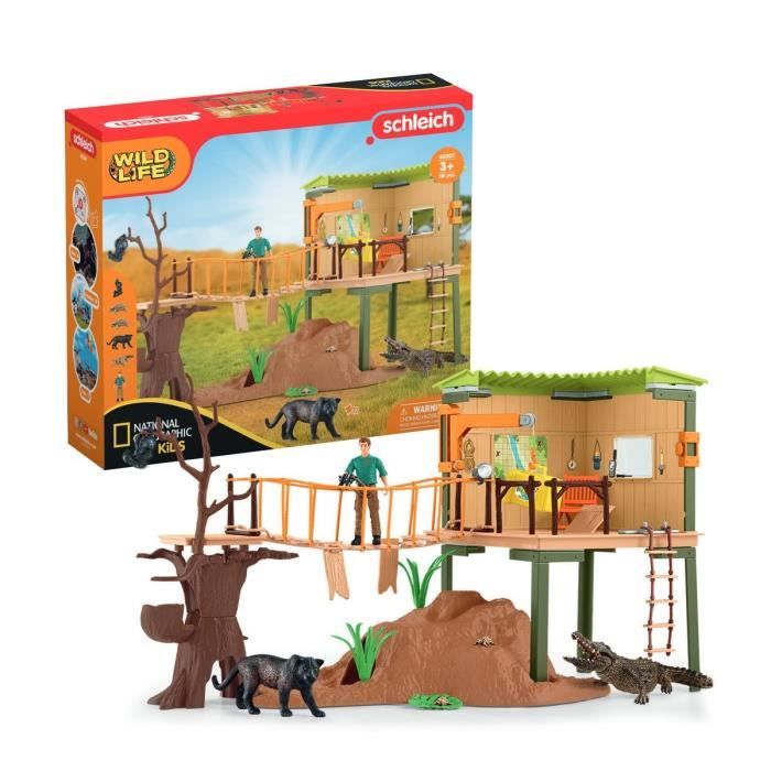 Station d'aventures sauvages avec animaux et accessoires, nombreux accessoires, Schleich 42507 Wild 