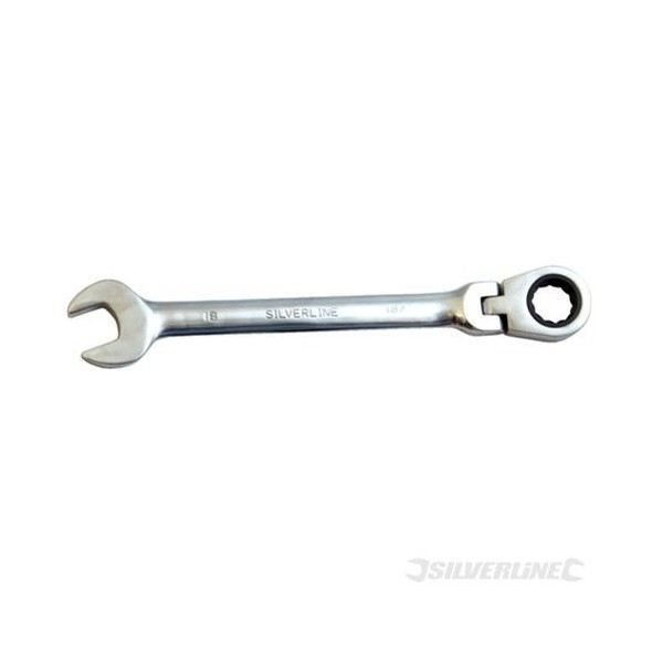 Silverline Clé Mixte à Cliquet Inclinable 10 mm - Outil Pratique et Efficace - Idéal pour Mécanique