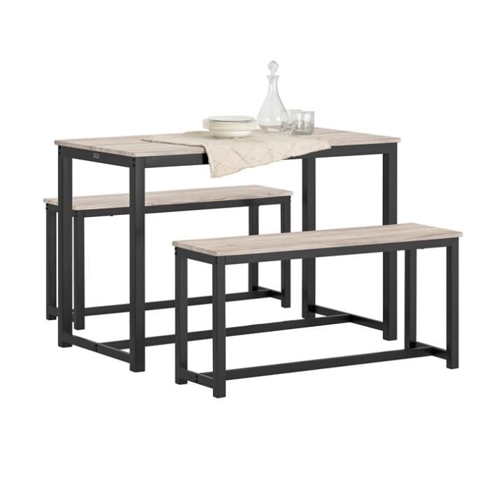 sobuy ogt25-hn ensemble table cuisine et 2 chaises table 110x58x74cm industriel